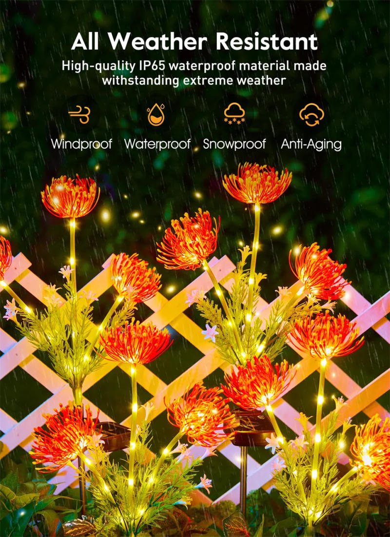 Description Picture 2 of itemSolar Flower Lights Outdoor IP65 Waterproof Garden Lights for Pathway Yard Lawn Backyard Home Decoration Solar Landscape Lamp