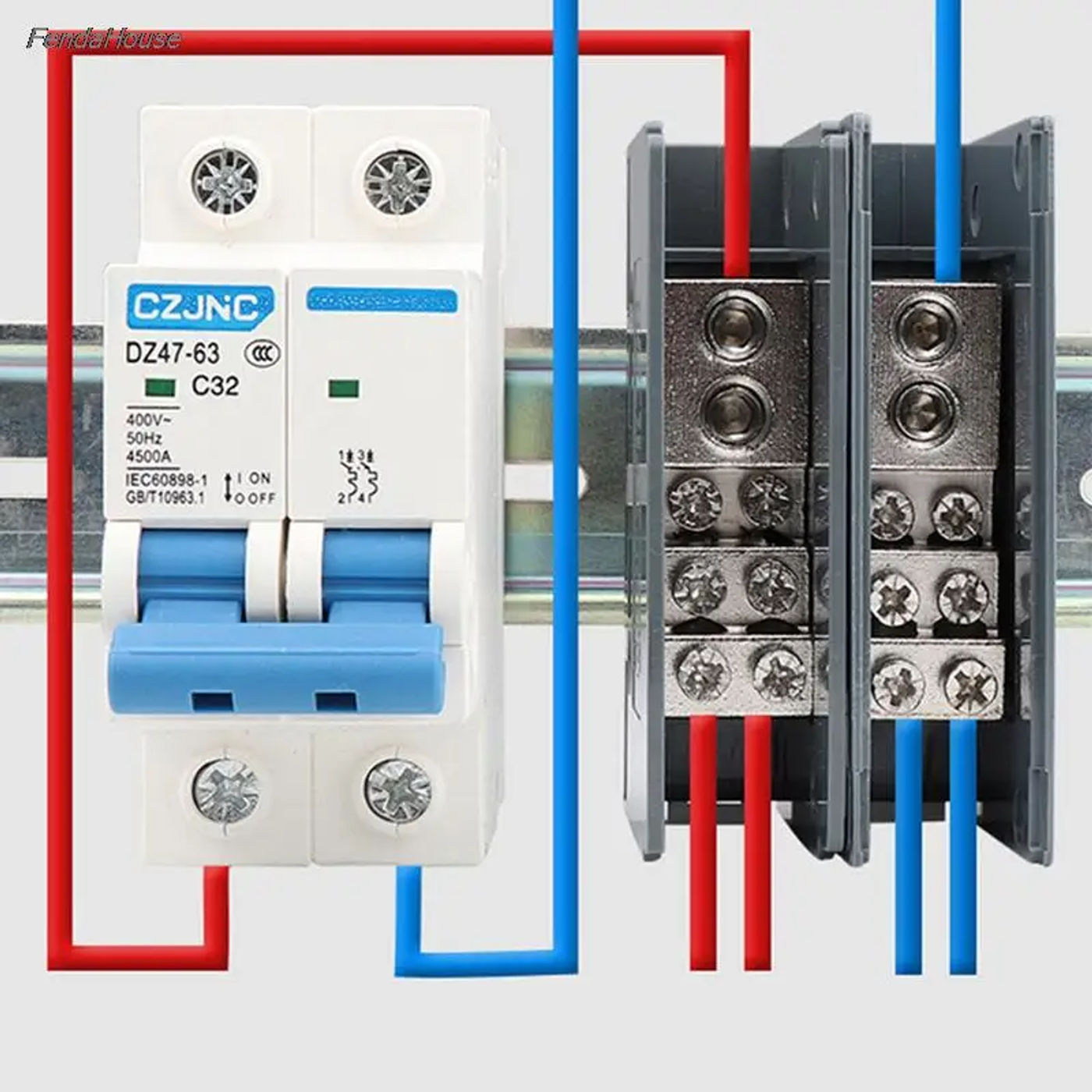 Description Picture 4 of item150A Din Rail Terminal Block Distribution Box One in Multiple out Universal Power Junction Box for Circuit Breaker