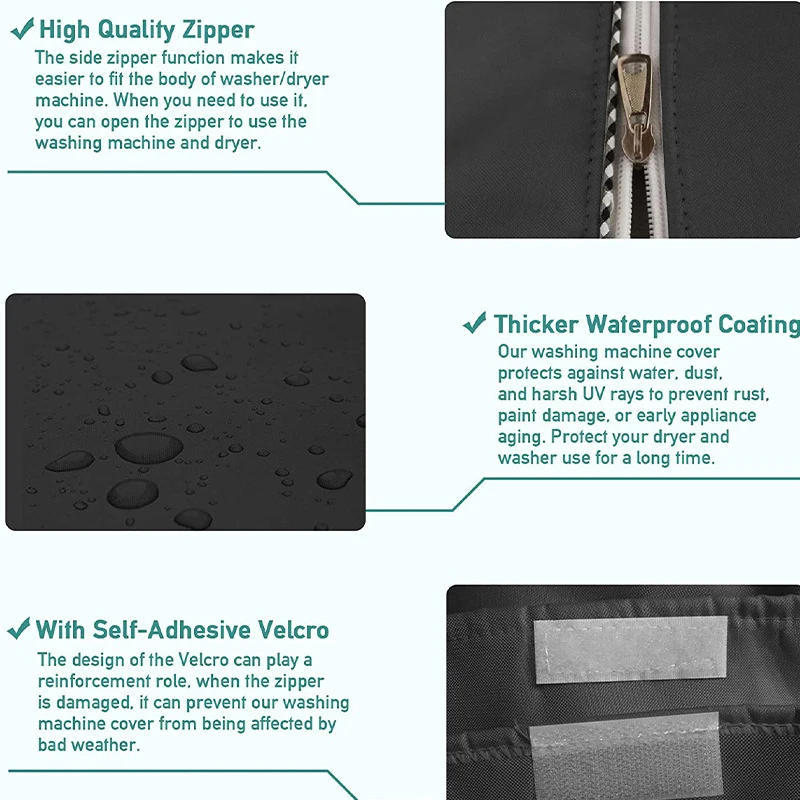 Description Picture 6 of itemAutomatic Roller Washing Machine Cover Dustproof Front Open Dryer Washing Machine Protection Sunscreen Aging Household Supplies