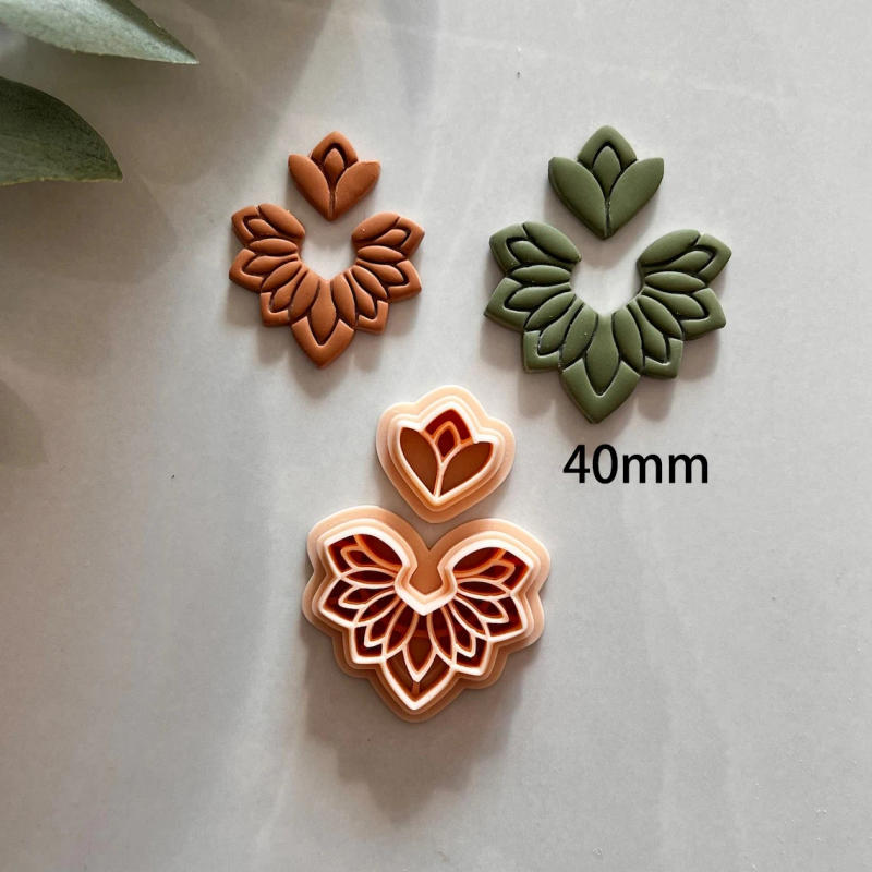 Description Picture 6 of item2PCS New Flower Polymer Clay Cutting Molds High Precision Hollow-out Pattern Embossed Earring Pendant Soft Potter Cutter Tools