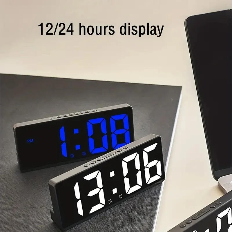 Description Picture 5 of itemCreative Number Clock Color Nightlight Table Clock Snooze Night Mode 12/24H Electronic LED Temperature Calendar Alarm Clocks