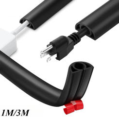 1pc 1m/3m Floor Cable Protector PVC Flex Cable Protector Self-adhesive Power Cable Protector Wire Duct Floor Cable Cover