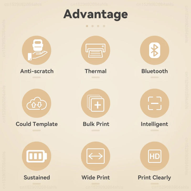 Description Picture 4 of itemPortable Mini Printer E210 Thermal Label Printer No Ink Printing Bluetooth Adhesive Sticker Labeling Machine for Phone Computer