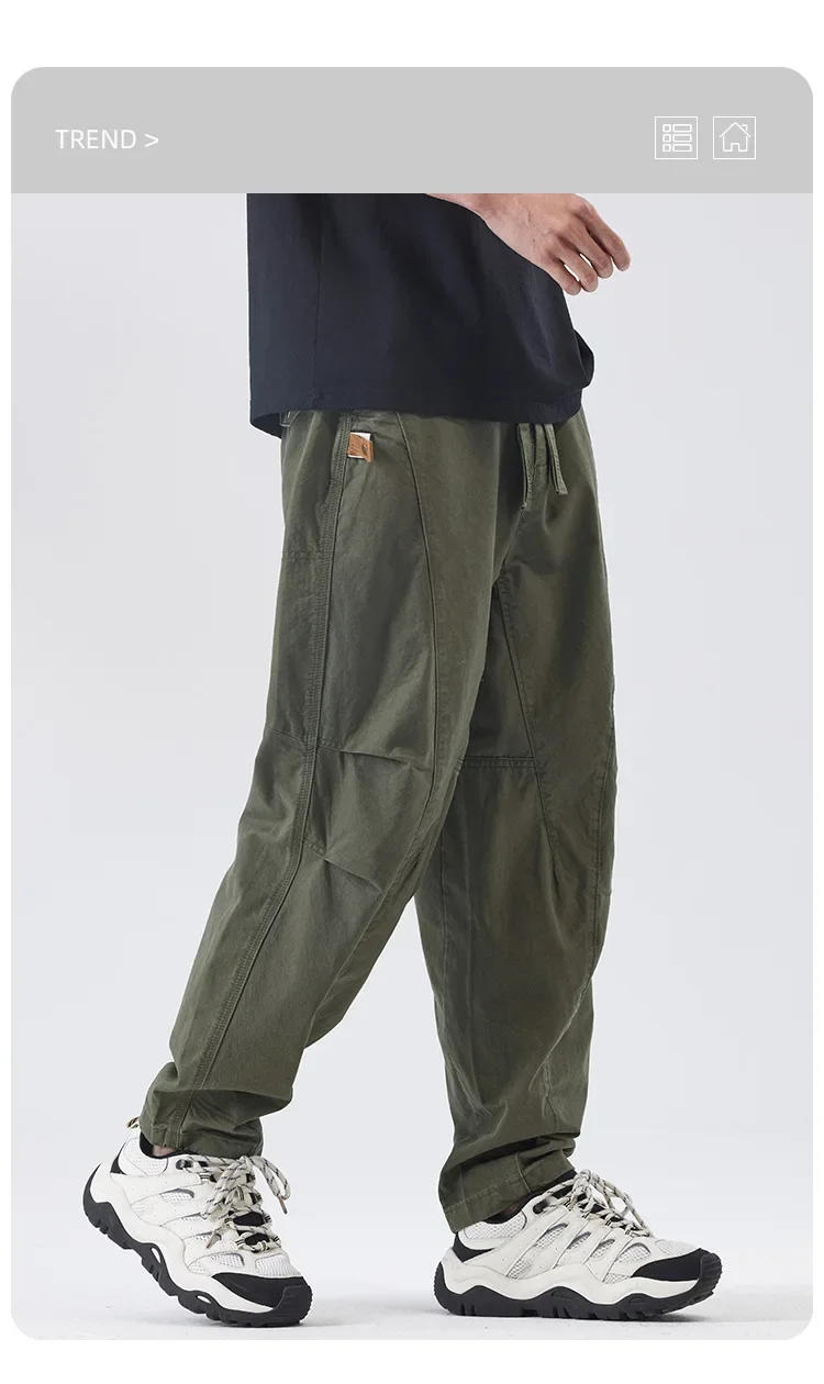 Description Picture 3 of item2024 New Trendy Japanese Ins Workwear Casual Pants Men and Teenagers Street Fashion Artistic Loose All-Matching Trousers