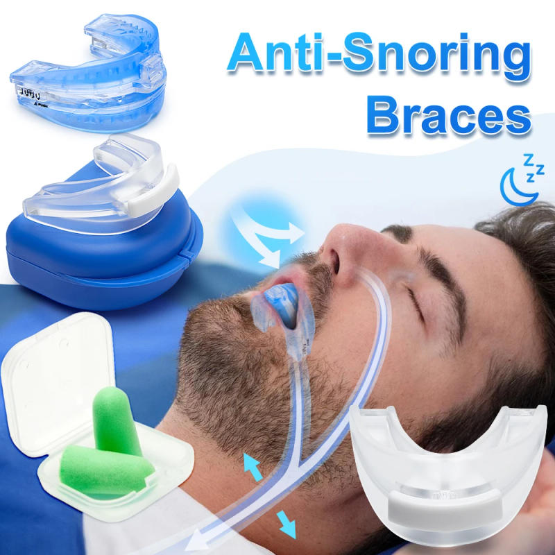 Description Picture 2 of itemAnti Snoring Bruxism Silicone Mouthpiece & Sleeping Ear Plugs Improve Sleeping Teeth Bruxism Sleep Aid Anti-Snore&Apnea Device