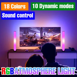 RGB LED Table Lamp Music Synchronous Rhythm Light TV Computer Desktop Decoration Atmosphere Neon Lights For Gaming Room USB DC5V