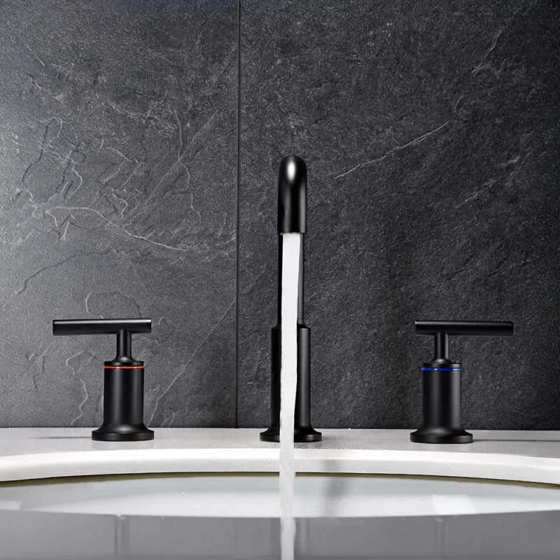 Description Picture 6 of itemRose Gold/Chrome/Matt Black/Brushed Gold Brass Double Handles Bathroom Basin Sink Faucet Water Mixer