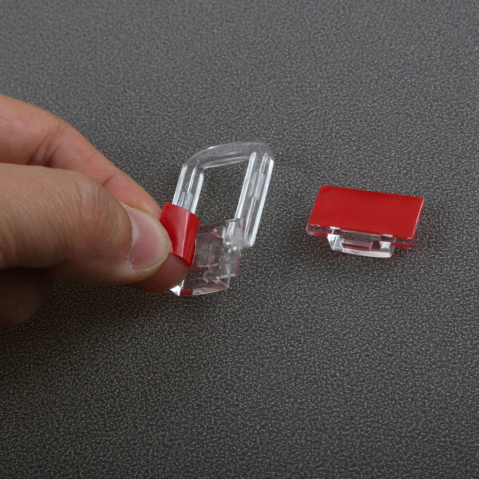 Description Picture 6 of item5 Set Mini Acrylic Clasp Hasp Latches for Mini Door Gift Jewelry Box Acrylic Hasp Crystal Clear Acrylic Lock Hasp Buckle 48*30mm