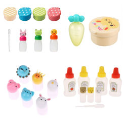 Mini Cute Pattern Sauce Box Squeeze Bottle Cartoon Tomato Honey Condiment Container For Kids Lunch Box Accessories