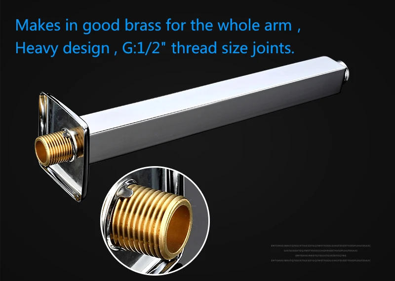 Description Picture 3 of itemOLEFY Modern House Bathroom Fittings Brushed 25CM 20CM Length Ceiling Mounted Shower Arm