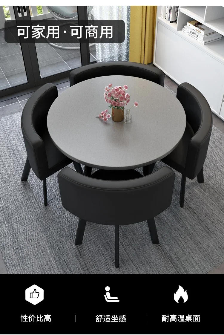 Description Picture 4 of itemNordic Luxury Dining Table Large Round Balcony Design Vintage Space Saving  Makeup Study Mesas De Jantar Room Furniture