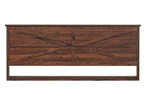 Description Picture 2 of itemKing Farmhouse Wood Bed Frame with Sliding Barn Door Storage Cabinets, Solid Wood Slats Support, Noiseless, No Box Spring Needed