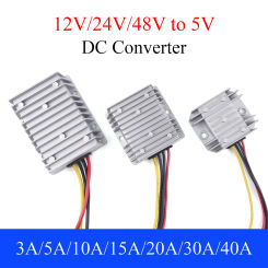 12V/24V/48V to 5V DC Power Converter 3A 5A 10A 15A 20A 30A 40A 50A  Buck Regulator Step Down Voltage Supply Module For Car