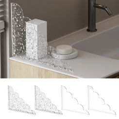 2Pcs Self- Adhesive Acrylic Shower Splash Guards With Silicone Base Waterproof Transparent Bathtub Water Guards Easy To Install