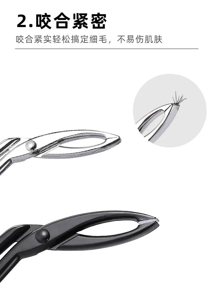 Description Picture 6 of itemStainless Steel Elbow Eyebrow Pliers Clip Scissors Tweezers Straight Pointed Professional Hairs Puller Eyebrow Plucking Makeup