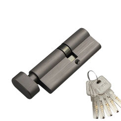 HOT 70/75/80/90 Solid Brass European Mortise Door Lock Cylinder Single Open Large Lock Core Gun Gray Lock Gall Repair Parts+Key