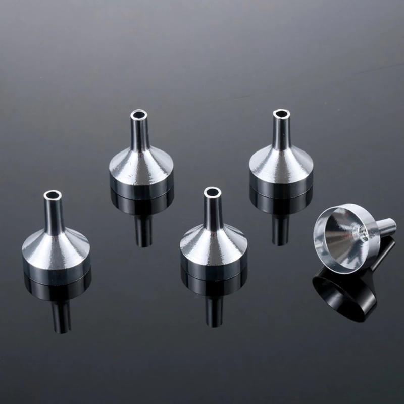 Description Picture 3 of item5 Pieces Mini Metal Funnels For Filling Small Bottles Transferring Liquid Refill Perfume Essential Oil Dispensing Tool