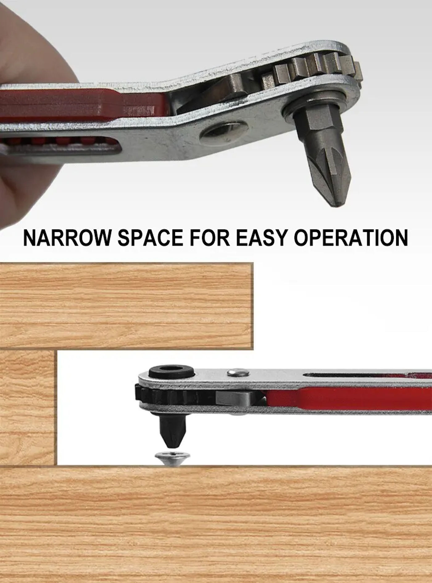 Description Picture 6 of itemMultifunctional Bidirectional Forward and Reverse Ratchet Screwdriver Elbow Flat Head Wrench Cross Screwdriver Slotted Tool