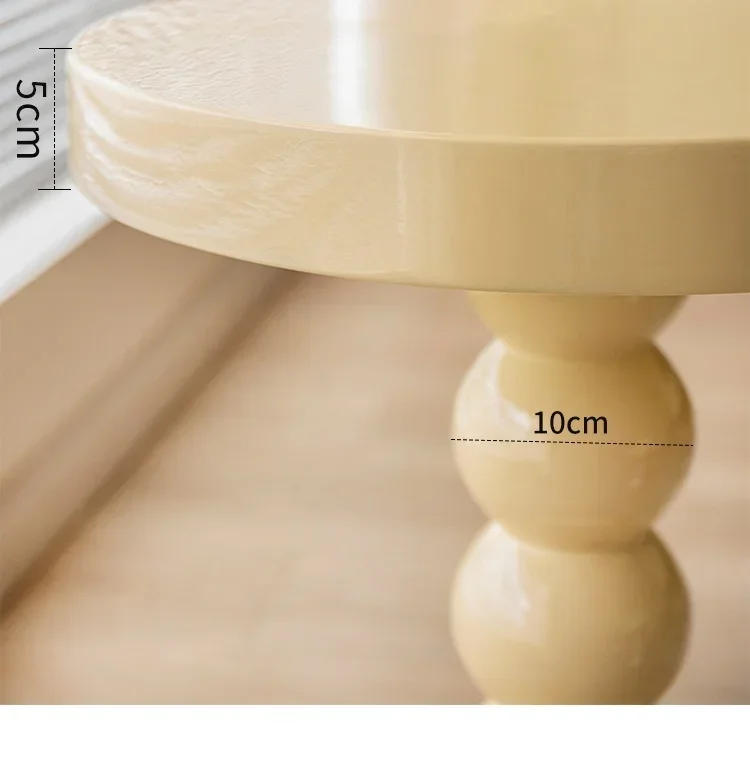 Description Picture 3 of itemModern Garden Coffee Table Nordic Black Wooden Outdoor Coffee Table Corner Round Mesa Lateral Para Sala Home Furniture YN50CT