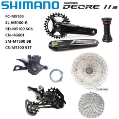 SHIMANO Deore M5100 Groupset 1x11S Speed Crankset Shifter Lever Crankset 42T 51T Cassette Rear Derailleur HG601 Original MTB Set