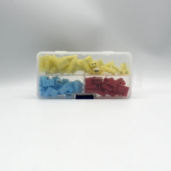 60PCS Nylon Flag Spade Quick Disconnects Female Wire Connector 22-10 AWG 90 Degree Electrical Crimp Wire Terminals