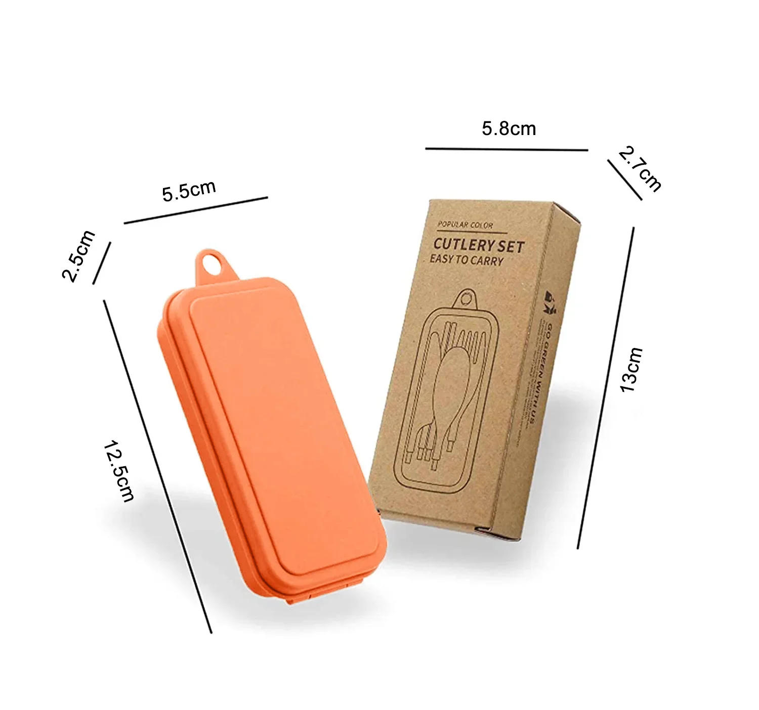 Description Picture 6 of item4Pcs Wheat Straw Dinnerware Set Portable Tableware Knife Fork Spoon Chopsticks Set Travel Cutlery Eco-Friendly Utensil Box