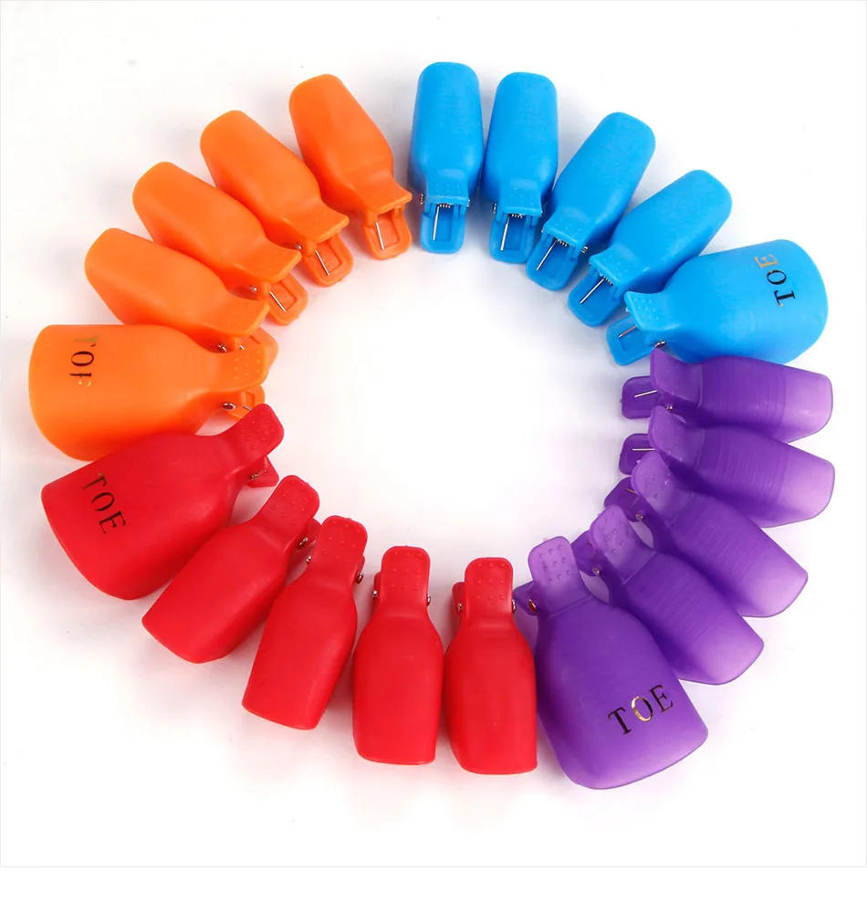 Description Picture 6 of item20pcs Nail Art Soak Off Cap UV Gel Polish Remover Wrap Plastic Manicure Nail Clips Cleaner Toenail and Finger Pedicure Tools