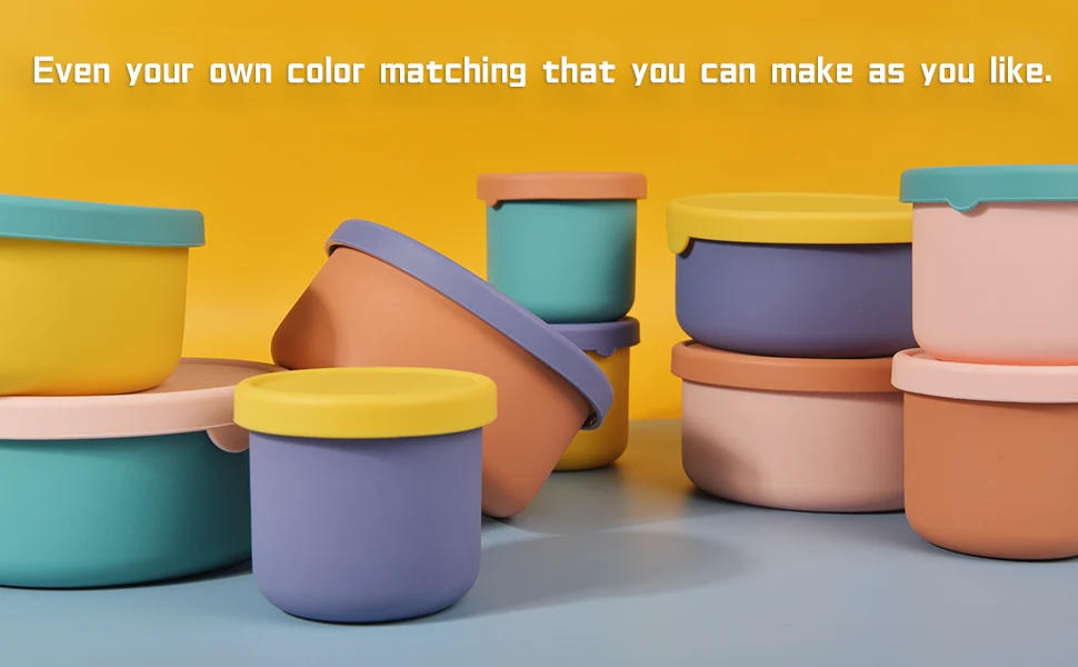 Description Picture 2 of itemSilicone Food Storage Container with Lids Reusable Airtight Lunch Bento Boxes for Adults Kids Freezer Camping Snack Container