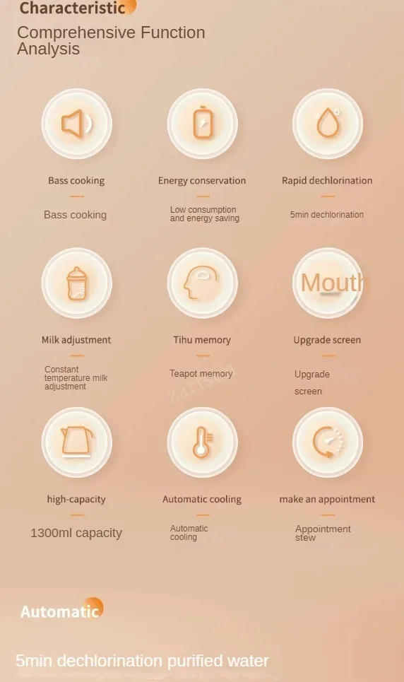 Description Picture 3 of item1.3L Infant Thermostatic Milk Regulator Kettle Hot Water Smart Insulation Pot Automatic Milk Warming Warm Milk Powder GL41