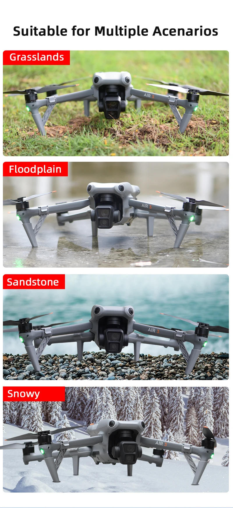 Description Picture 5 of itemLanding Gear for DJI Air 3/Air 3S Increase Expansion Bracket Extended Ultra -Light Leg Gimbal Camera Protection Drone Accessory