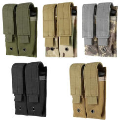 Molle 9MM Double Magazine Pouch Pistol Mag Holster Flashlight Holder EDC Hiking Hunting Accessories Waist Bag Vest Pouches