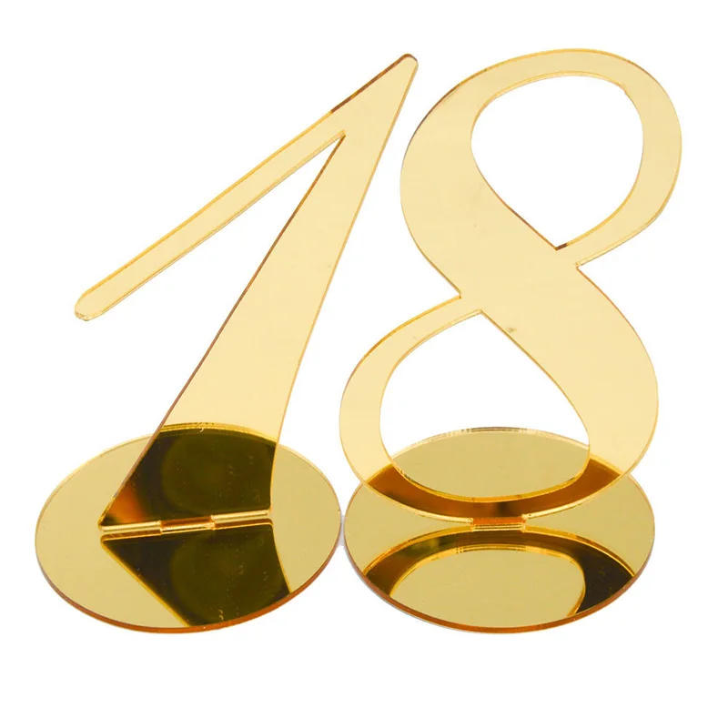 Description Picture 5 of item1PC Gold Silver Table Number with Holder Elegant Mirror Table Number Sign Seat Card For Wedding Birthday Party Anniversary Event
