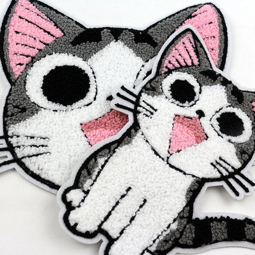 Description Picture 5 of itemFashion Cartoon Large Towel Embroidery Patch Cat Clothing Accessories Clothing Diy Decorative Cloth Applique