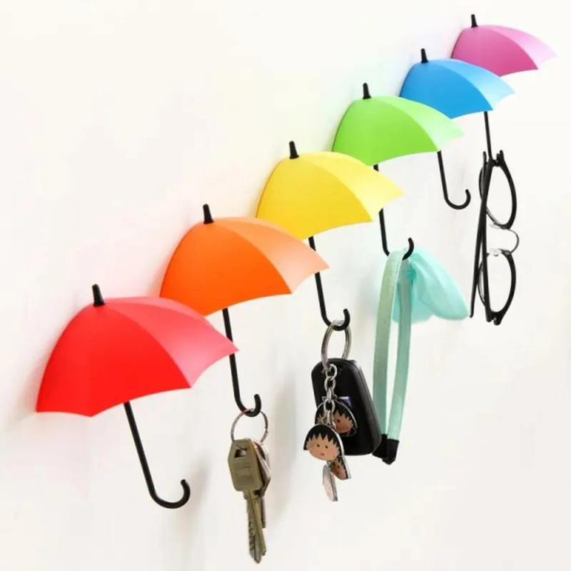 Description Picture 2 of item3pcs/lot Umbrella Shaped Creative Key Hanger Rack  Decorative Holder Wall Hook   Organizer Bathroom Accessories