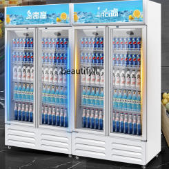 Display Cabinet Single and Double Door Refrigerated Fresh Cabinet Refrigerator Commercial Freezer Air Cooling Frostless Vertical