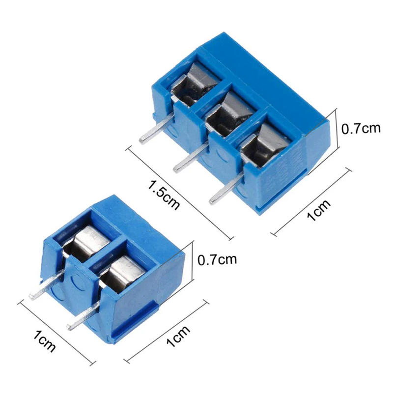 Description Picture 5 of item60Pcs 5Mm Pitch 2 Pin & 3 Pin PCB Mount Screw Terminal Block Connector For Arduino (50 X 2 Pin, 10 X 3 Pin)