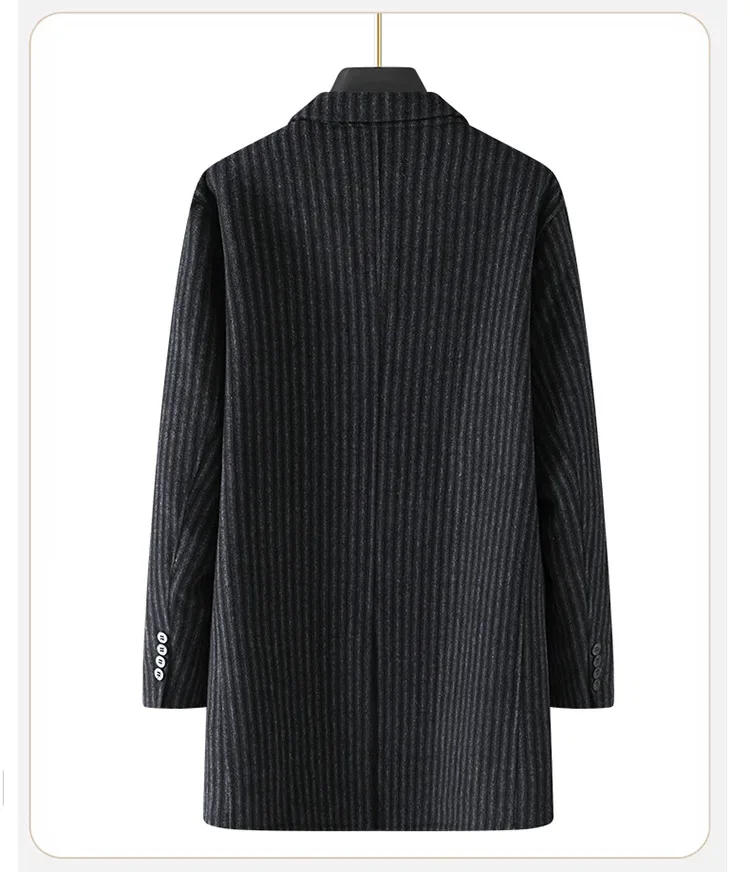 Description Picture 4 of itemNew Arrival Fashion Suepr Large Winter Men's Mid Length Double Breasted Double-sided Woolen Coat Plus Size 3XL4XL5XL 6XL 7XL 8XL