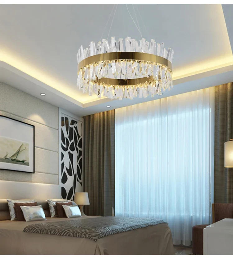 Description Picture 4 of itemLuxury Crystal Pendant Light Living Room Bedroom Dining Room Chandelier Modern Villa Restaurant Ceiling Light for Home Decor