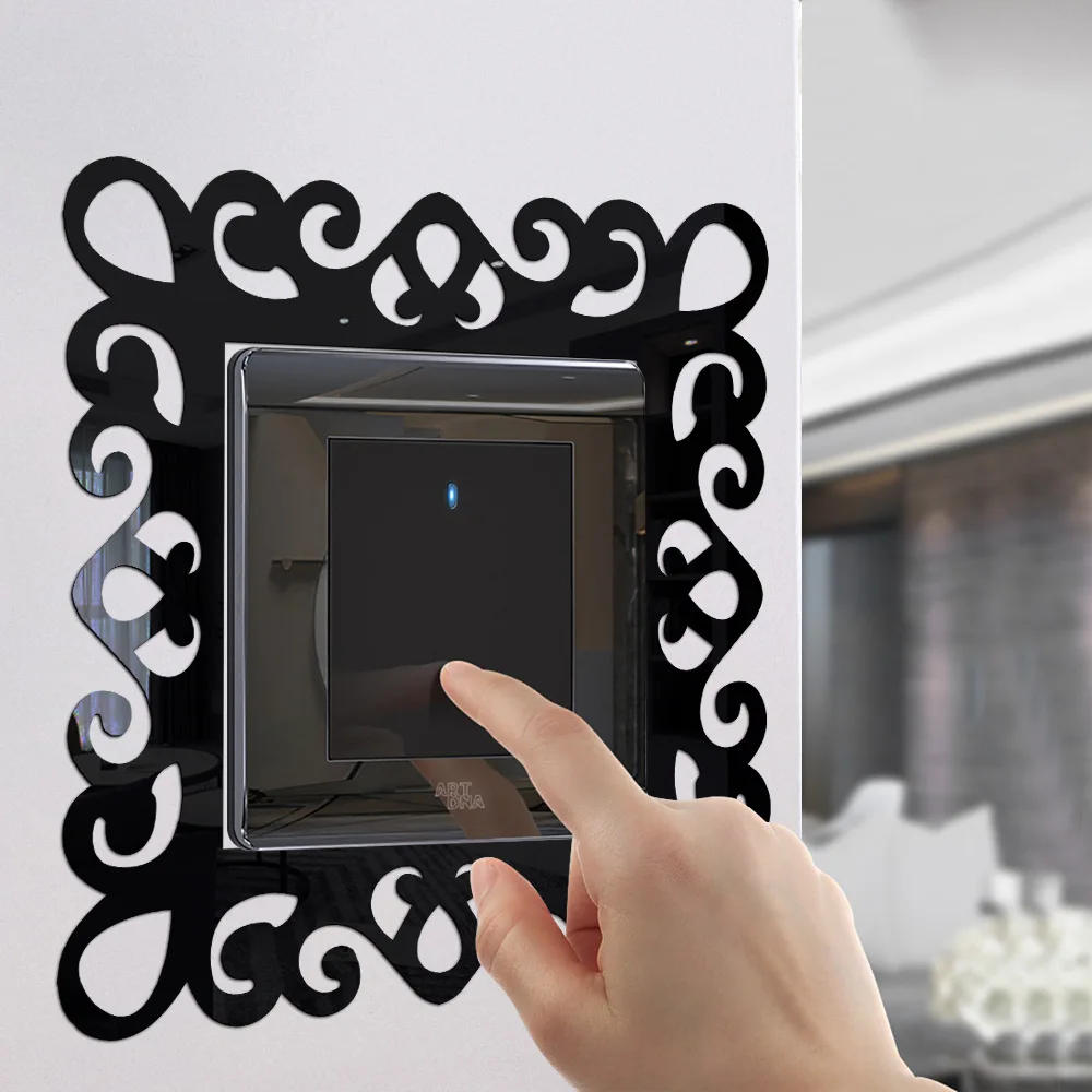 Description Picture 3 of itemAcrylic Self-Adhesive 3d Wall Sticker Light Switch Cover Mirror Face Stickers on The Wall Home Room Decoration Photo Frame Shape