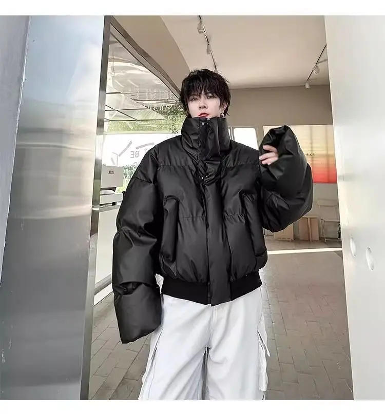 Description Picture 6 of itemFashionable Warm Personalized Short Cotton-padded Jacket Fashion Men's Loose High Street Casual Parkas Men Tops Male Clothes