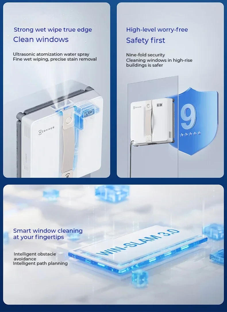 Description Picture 5 of itemOriginal ECOVACS Window Cleaning Machine WINBOT AIR MINI Window Cleaning Robot 8000Pa Glass Vacuum Cleaner