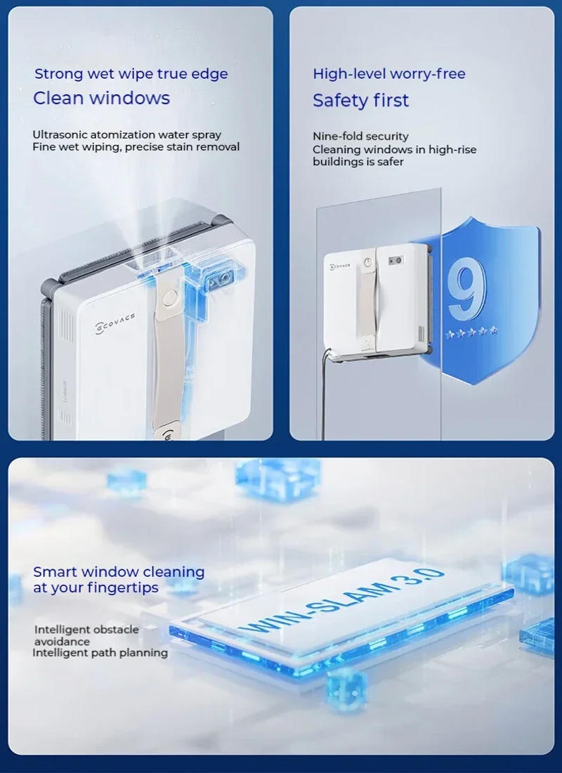 Description Picture 5 of itemOriginal ECOVACS Window Cleaning Machine WINBOT AIR MINI Window Cleaning Robot 8000Pa Glass Vacuum Cleaner