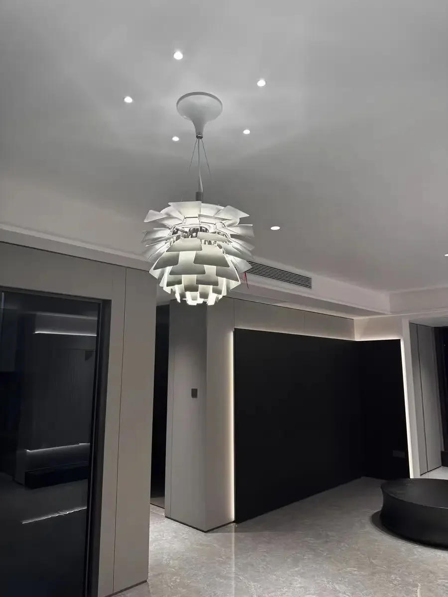 Description Picture 3 of itemNordic Chandelier Thousand Blade Aluminum Personality Modern Simple Study Bar Bedroom Room Decor Creative Pine Cone Chandelier