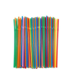 100Pcs Multicolor Plastic Straws Kitchen Beverage Disposable Drinking Straw Cocktail Rietjes Wedding Party Accessories