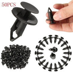 50PCS 8mm Auto Bumper Fasteners Rivet Retainer Plastic Clip Push-in Fender Trim Panel Clip
