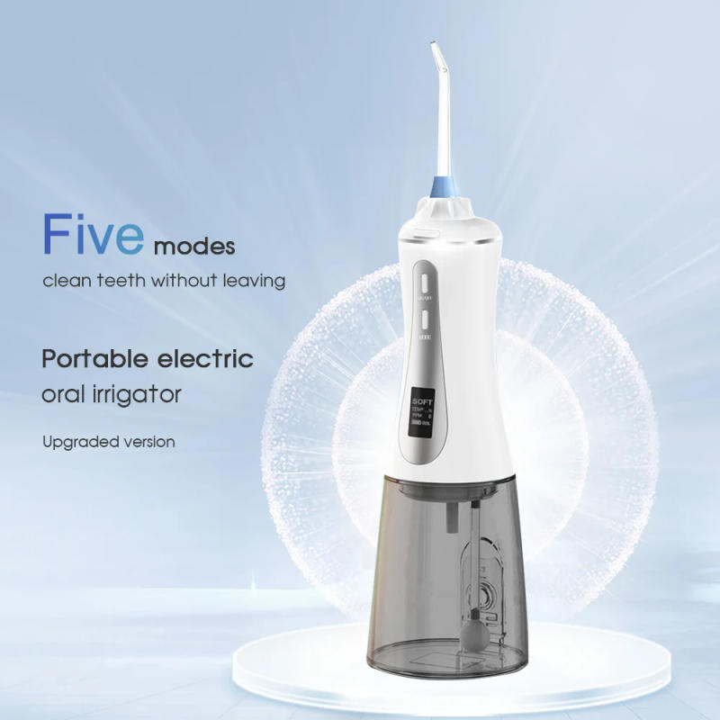 Description Picture 2 of itemOLED Screen Inductive 5 Mode Rechargeable Water Floss For False Dental Teeth Cleaner Jet Electric Oral Irrigator 350ml Tank