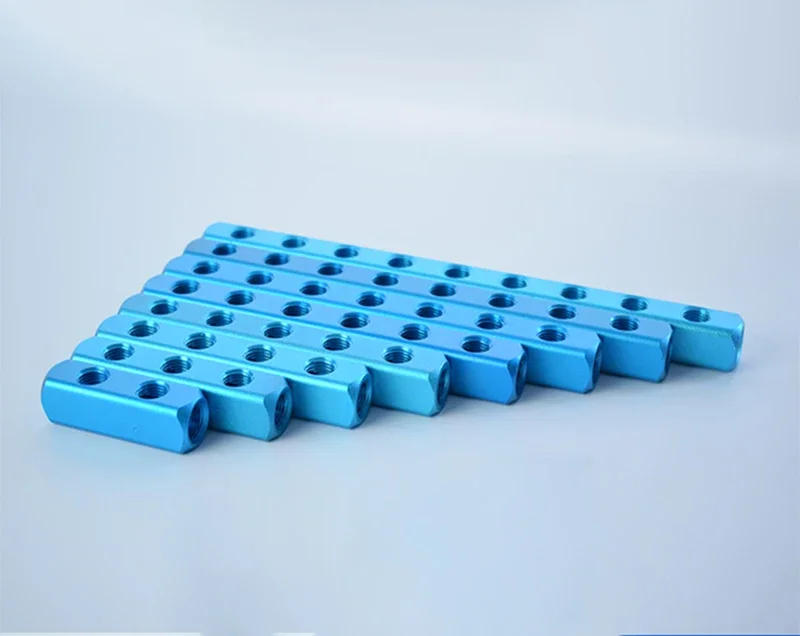 Description Picture 2 of itemAir Manifold Distributor 1/4" PT Thread Port 2 3 4 5 6 7 8 9 Way Pneumatic Quick Plug In Connector Hose Aluminum Block Splitter