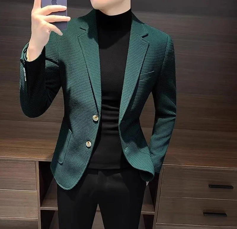 Description Picture 4 of itemParty Short Cropped Men's Suit Jackets Single Breasted Coat Male Blazer White Clothing Luxury Designer Elegant Fashionable 2024