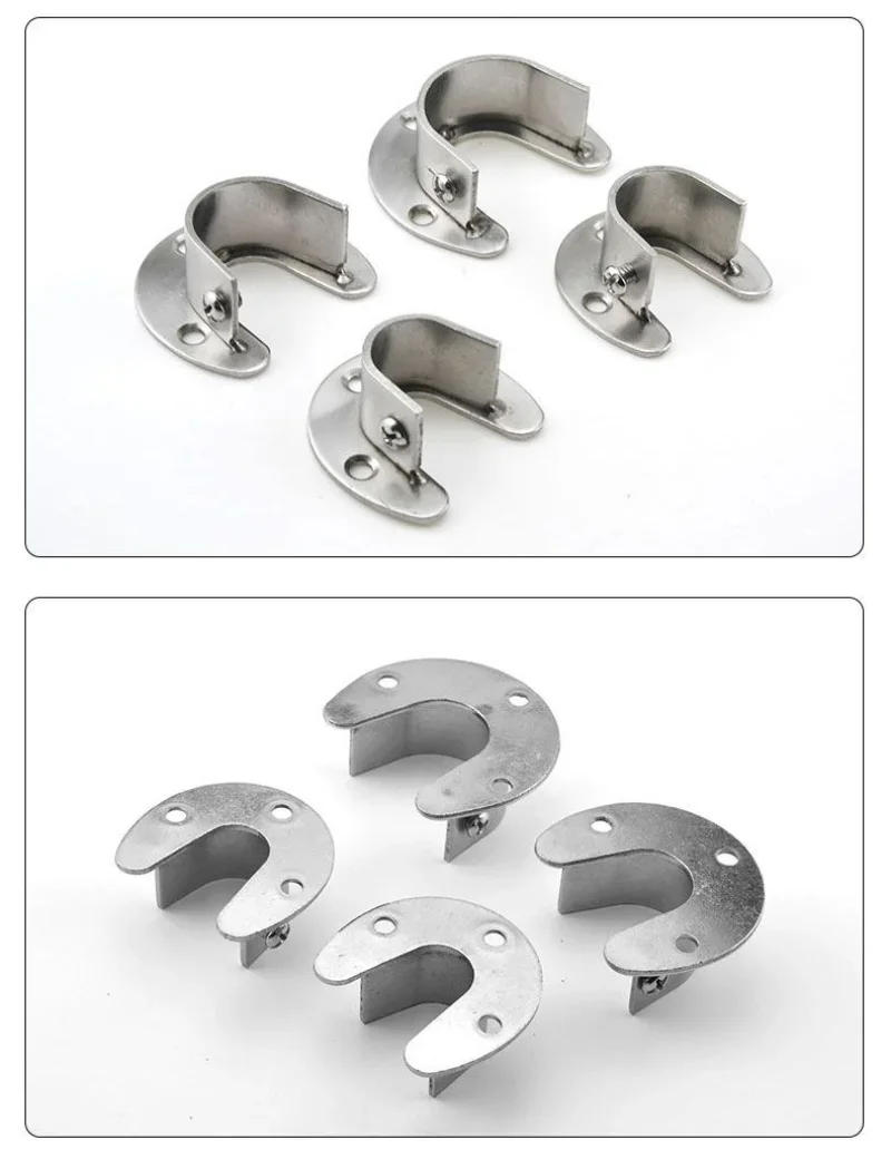 Description Picture 6 of item304 Stainless Steel Flange Seat Wardrobe Hanger Rod Fixing Hardware Accessories Curtain Rod Tube Hook Fixed Support Bracket Seat