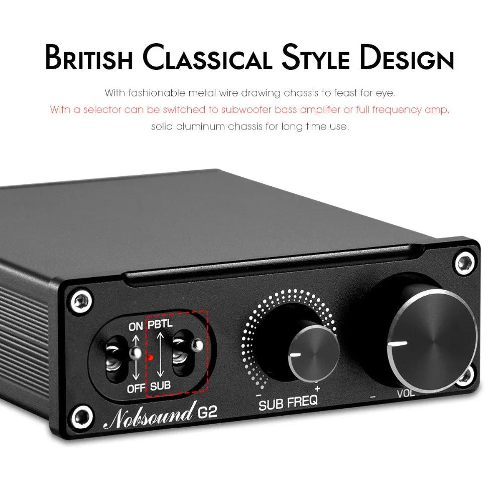 Description Picture 3 of itemNobsound Hi-Fi G2 Mono Channel Digital Amp Subwoofer / Full-Frequency Mini Stereo Audio Home Desktop Power Amplifier 100W